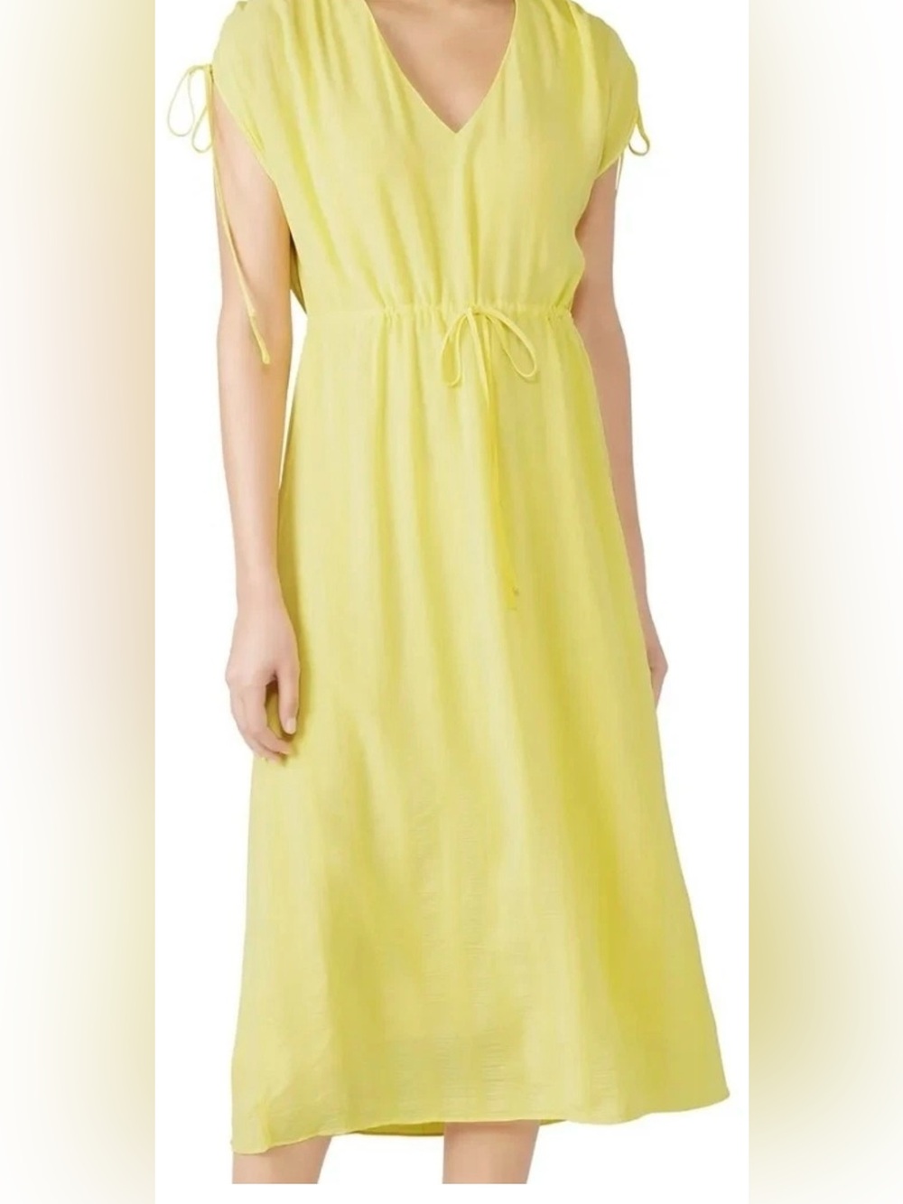 Charli Sunny Yellow Tie-Shoulder Midi Dress